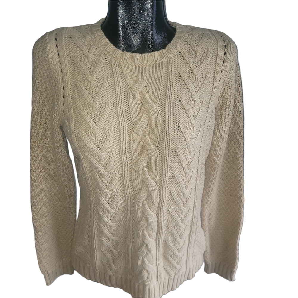 Northern Reflections Beige Cable Knit Sweater M
